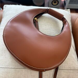 STAUD Mini Moon Bag in Tan